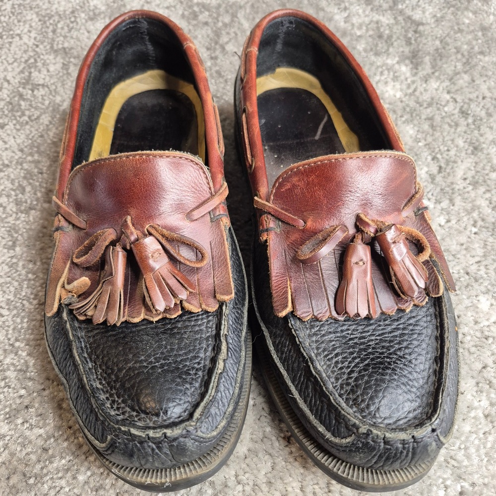 Sperry Top-Sider Mens Tassel‎ Loafers Black Brown Leather Boat Shoes 10.5 M
